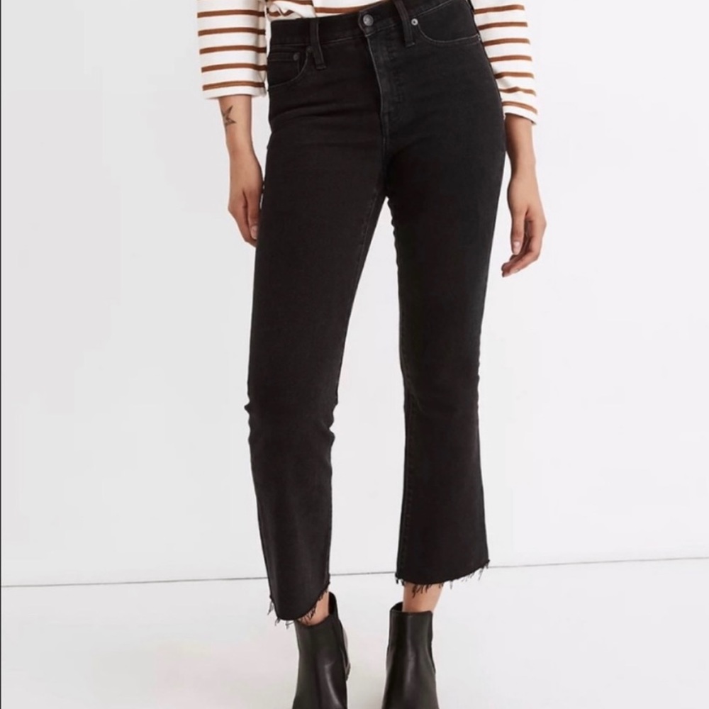 Madewell Curvy Cali Demi Boot Cut Jeans Raw Hem Size 25P Petite